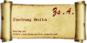 Zsolnay Anita névjegykártya